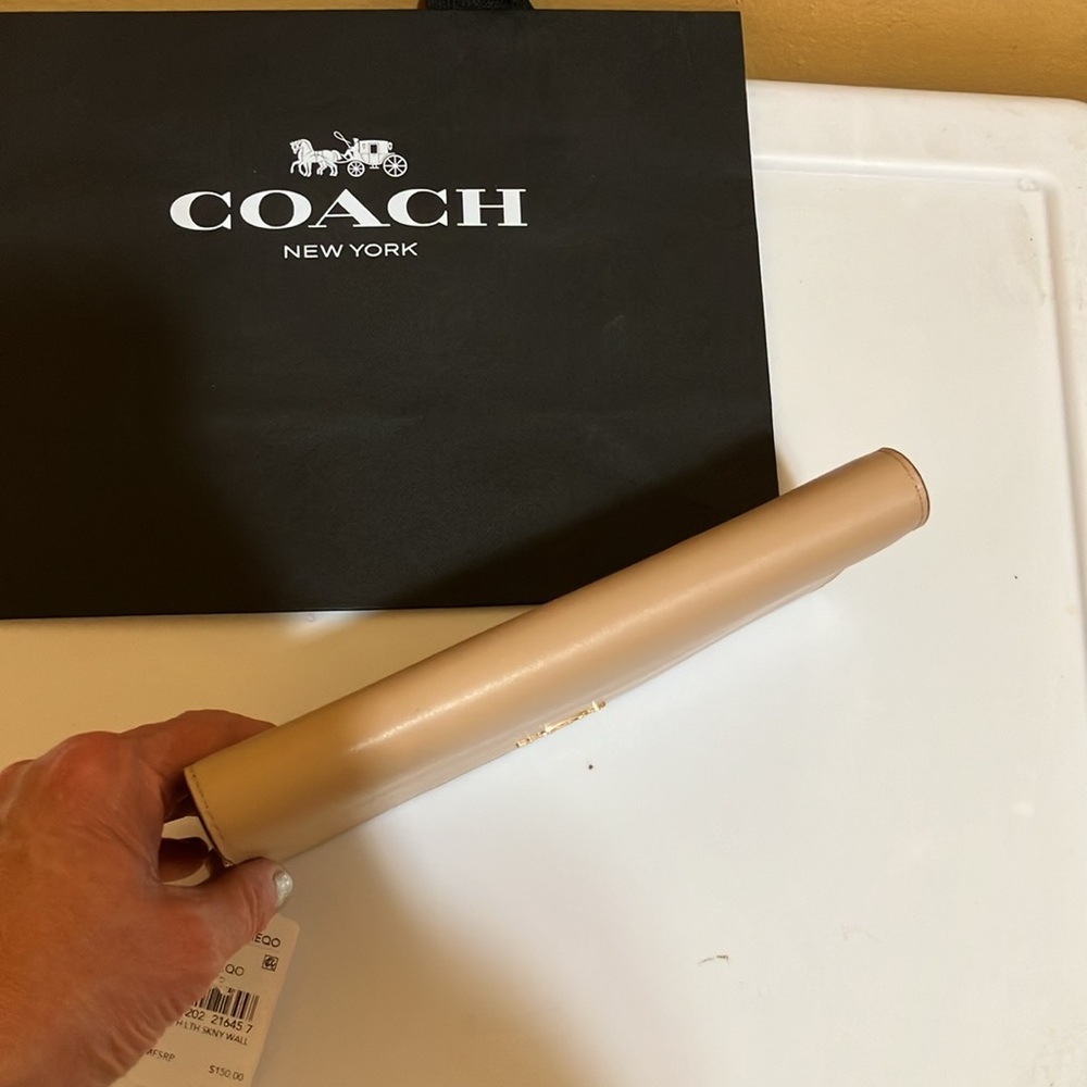 CoachSmooth Beechwood leather Skinny Wallet - Picture 3 of 9
